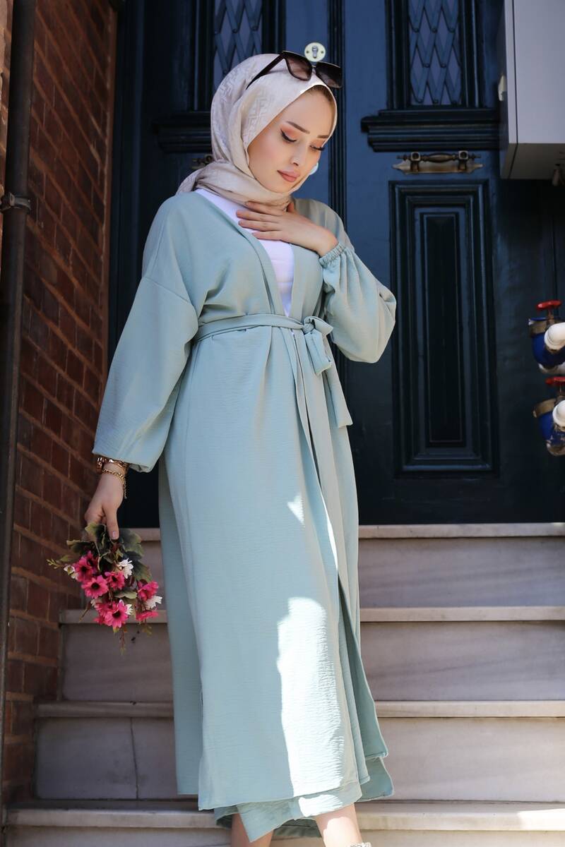 Kadın Kimono Pantolon Aerobin Takım Mint Yeşili